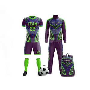 Custom Heat-Transfer Printed Quick Dry Breathable 100% Polyester Football Jerseys & <b>Soccer</b> Kits-Sleeveless Design - Product Image 3