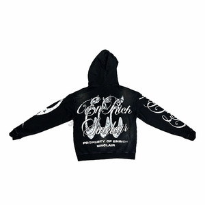 Sudadera con capucha de dos piezas de algodón orgánico de alta calidad con logotipo personalizado, color sólido y lavado ácido para hombre - Product Image 3