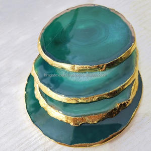 Ágata verde curación al por mayor mejor calidad posavasos cristal alto pulido piedra preciosa artesanía rebanada - Product Image 5