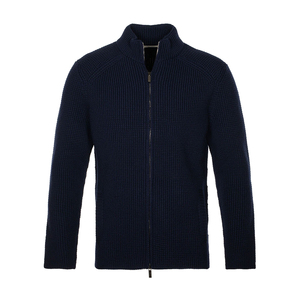 <b>Men's</b> Wool Full Zip <b>Turtleneck</b> Cardigan Solid Color Ribbed Knit Winter Outerwear Regular Sleeve Thick Material - Product Image 1