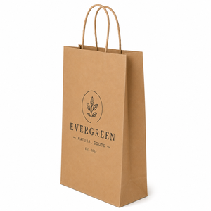 Sacs en papier kraft brun avec poignées plates pour les boutiques de détail, les cadeaux, les vêtements, les pâtisseries, les emballages à emporter et les courses - Product Image 3
