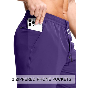 Pantalones cortos deportivos para hombre con carcasa transpirable, forro de compresión integrado, bolsillo con cierre para soporte, dobladillo dividido y ventilación lateral. - Product Image 5