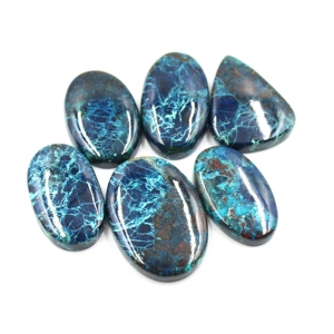Cabujón de Piedra Preciosa Natural de Crisocola Azul y Malaquita, Tamaño Libre, Piedra Suelta al por Mayor, Cabujón Ovalado y en Forma de Pera de Tamaño Libre al por Mayor - Product Image 1
