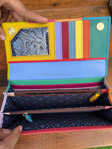 กระเป๋าหนังรีไซเคิลที่มีสไตล์ทำด้วยมือมีเอกลักษณ์หลากสีสำหรับผู้หญิงกระเป๋าสตางค์หนังรีไซเคิลที่สวยงาม - Product Image 6