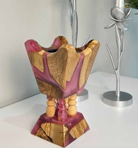 Quemador de Bakhoor de Lujo Hecho a Mano, Mabkhara de Resina, Incienso de Sándalo y Oud, Majmar Árabe, Decorativo Artístico, Fragancia Religiosa para el Hogar - Product Image 3