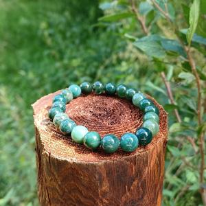Natural Moss Agate <b>Bracelet</b> Green Dendritic Agate <b>Beaded</b> <b>Bracelet</b> For Healing Reiki Energy Jewelry Wholesale 8mm - Product Image 4