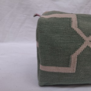 Women's Handmade Geometric Pattern Cotton Dhurries Makeup Toiletry <b>Bag</b> Zipper Closure Chains Decoration Eco-Friendly Travel - Product Image 3