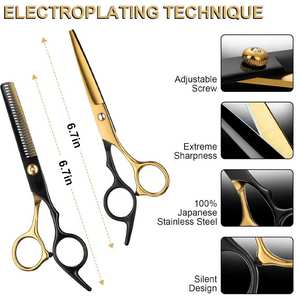 Tijeras de Peluquería Profesionales de Acero Inoxidable con Tensión Ajustable, Ligeras y con Agarre Cómodo para Cortar el Cabello - Product Image 6