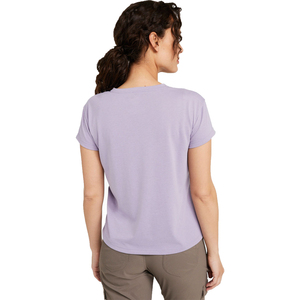 T-shirt décontracté d'été pour femme, col rond, 100 % coton toile respirant, personnalisable, basique, pour la gym et le sport, vente en gros - Product Image 2