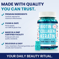 Gummies de Collagène Halal Sans Gluten à Marque Blanche pour Femmes, Soutien Beauté avec Biotine et Vitamine C