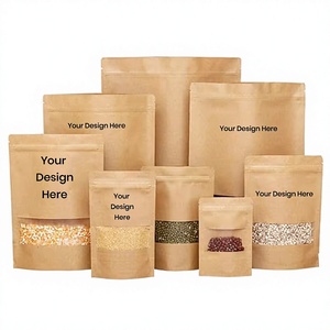 Bolsas de Embalaje Resistentes de Papel Kraft Marrón Reciclado Ecológico, con Cierre Superior y Logotipo Personalizable, Impresión por Serigrafía - Product Image 1