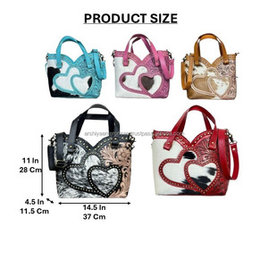 Hot Selling Wholesale Premium Hand Tooled Cowhide Leather Handcarry & Crossbody Shoulder <b>Bag</b> Western Designer Women's Tote <b>Bags</b> - Product Image 2