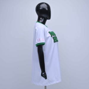 Camiseta blanca de algodón 100% de primera calidad con bordado de chenilla personalizado, camiseta universitaria para mujer, suave y casual. - Product Image 3