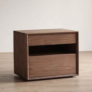 Artisanal Teak Wood Multi Compartment <b>End</b> <b>Table</b> Heavy Duty Handleless <b>Storage</b> Nightstand - Product Image 2