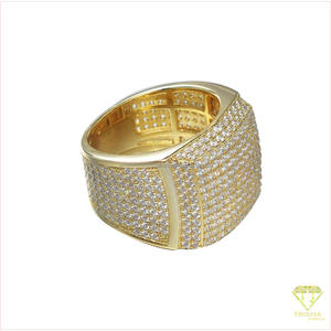 Anillo de Hombre de Plata 925 Premium con Diamante Cultivado en Laboratorio, Diseño Cuadrado de Lujo, para Marcas de Joyería al por Mayor y Proveedores Minoristas - Product Image 3