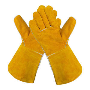 ถุงมือเชื่อมอาร์กอนหนังแท้สีเหลืองทองคุณภาพสูงสำหรับผู้ชาย ทนความร้อนสูง - Product Image 5