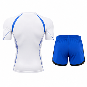 Ensemble de vêtements de sport pour homme, t-shirt et short de course, entraînement de fitness, gym, entraînement, maille légère, séchage rapide, vêtements de sport actifs - Product Image 2