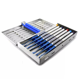 Instrument médical en acier allemand, élévateur PDL à pointe micro-dentelée avec pointes recouvertes de titane bleu, kit dentaire PDL - Product Image 2