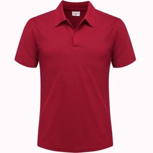 100% algodón All-Plain White Polo de manga corta Patrón sólido antiarrugas - Product Image 1