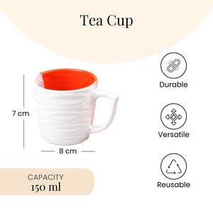 Taza de Té de Cerámica Moderna de Lujo en Dos Tonos, 200 ml, Ecológica, Duradera, Portátil, Naranja y Blanca, para Oficina y Hogar, Ideal para Regalo - Product Image 6