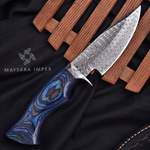 Couteau de chasse de poche forgé à la main sur mesure avec manche et étui en Pakkawood de haute qualité, couteau de camping extérieur, outil EDC - Product Image 5