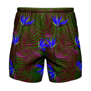 Pantalones Cortos Deportivos para Hombre con Estampado Tropical, Cintura Elástica, Secado Rápido, Poliéster, Corte Regular, Diseño de Plantas, para Adultos - Product Image 4
