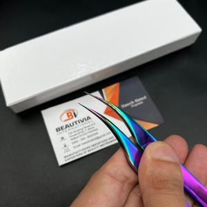 Professionnel En Acier Inoxydable Arc-En-Plasma Volume Fermé Extensions De Cils Pince À Épiler Outil D'isolation Pointu - Product Image 3