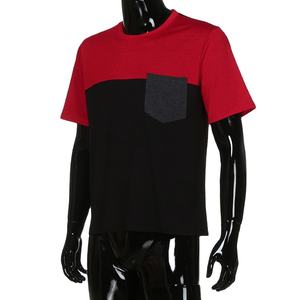 Nouvelle mode été décontracté hommes T-Shirts 100% coton Boxy Design avec poche épissée Jersey tissu conception vierge - Product Image 3