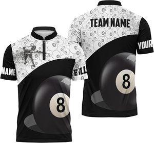 เสื้อเจอร์ซีย์บิลเลียดสนุกเกอร์แบบครึ่งซิปสั่งทำพิเศษลาย 8 ลูก - Product Image 5