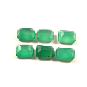 พลอยออนิกซ์สีเขียวธรรมชาติขนาด 5x7 มม. รูปทรงแปดเหลี่ยมเจียระไนแบบเหลี่ยมเพชรพลอย สำหรับทำเครื่องประดับ ขายส่งจำนวนมาก - Product Image 5