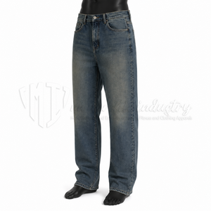 Jeans vintage délavés pour homme, coupe décontractée, jambe droite, pantalon en denim, streetwear décontracté - Product Image 3