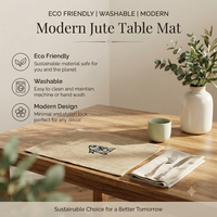 Set de table en jute brodé fait main, écologique, 33×48 cm, pour la maison, l'hôtel, le restaurant et la décoration de cuisine, disponible au meilleur prix