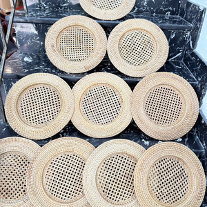 Vietnam Rustic Rattan Charger Plate 33inch For Making Romantic <b>Table</b> Settings And Boutique Hotel Decor 99 Gold Data - Product Image 1