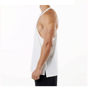 Camisetas sin mangas para hombre con logo personalizado, tipo stringer, para gimnasio, fitness, de algodón, sin mangas, transpirables, para correr, entrenamiento, chaleco deportivo informal. - Product Image 3