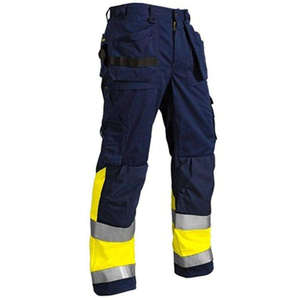 Pantalones de Seguridad de Alta Visibilidad Unisex de Poliéster, Pantalones de Trabajo con Detección de Agujas Reflectantes, Pantalones de Trabajo con Múltiples Bolsillos, Uniforme Industrial CE - Product Image 3