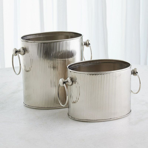 Seau à glace rond en métal, refroidisseur à vin de table en aluminium, articles de bar et refroidisseur à vin pour fêtes, seaux à champagne - Product Image 6