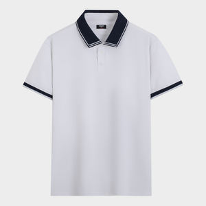 Aristino เสื้อกอล์ฟผู้ชายสีขาว APSG23AS2-Smart ลำลองแขนสั้นผ้าโพลีเอสเตอร์15% ผ้าสแปนเด็กซ์เสื้อออกแบบสีทึบ - Product Image 1