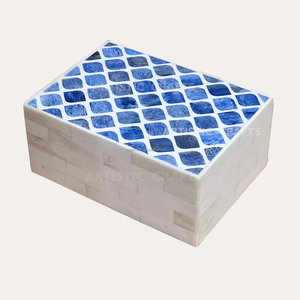 Gris et Blanc Fleur Conception Boîte À Bijoux Taille Personnalisée Couleur Résine Incrustation Boîte De Rangement Bijoux Boîte De Rangement Décoration de La Maison - Product Image 2