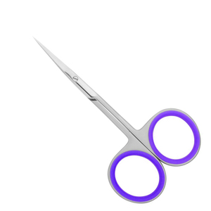 Ciseaux à cuticules en acier inoxydable, lame droite, pointe acérée, trou rond, manche violet, outils de beauté pour adultes, manucure durable - Product Image 4
