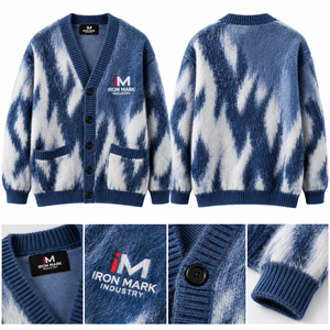 เสื้อสเวตเตอร์ไหมพรมถักลายเรขาคณิตสำหรับผู้หญิง ยี่ห้อ Iron Mark Industry คอวี แขนยาว ระบายอากาศได้ดี แห้งเร็ว เหมาะสำหรับฤดูหนาว - Product Image 5
