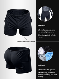 Men's Solid Color Boxer Shorts Mid-Rise Knitted Cotton Breathable Underwear Gray Comfortable Adults Customizable Colors Made - Product Image 3