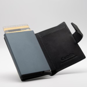 กระเป๋าสตางค์ผู้ชายทรงบาง Castello คุณภาพสูง หนังวินเทจ Crazy Horse ป้องกัน RFID พร้อมช่องใส่บัตรอะลูมิเนียม รุ่นใหม่ล่าสุด - Product Image 3