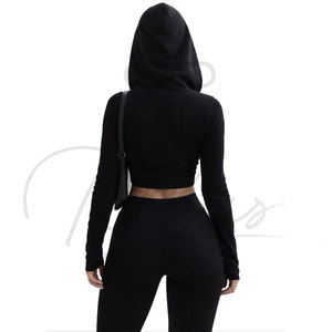 Conjunto de Yoga de 5 Piezas para Mujer al por Mayor, Ropa Deportiva con Logotipo Personalizado, Top de Manga Larga, Leggings Levanta Glúteos, Ropa de Gimnasio, Traje de Entrenamiento - Product Image 4