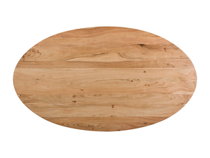 Mesa de Comedor de Alta Calidad Hecha a Mano con Tapa Ovalada de Madera Maciza de Acacia y Patas de Metal Resistente en Negro Mate para el Hogar, la Cocina, la Oficina - Product Image 5