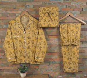 Nouvel Arrivage Ensemble de Pyjama d'Été pour Femme en Coton 100% Imprimé au Bloc Thermique, Simple, Sexy, Doux, Léger, Confortable et Réversible - Product Image 5