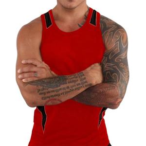 Camiseta sin mangas de gimnasio de algodón 100% al por mayor, chaleco deportivo para correr para hombre, Chaleco Ajustado con tirantes liso a granel, chaleco con tirantes estampado barato - Product Image 3