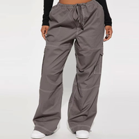 Nouveau pantalon cargo décontracté en jean pour femme, taille mi-haute, jambe large, taille élastique, logo personnalisé, streetwear, haute qualité, collection hiver 2026