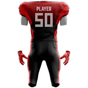 Maillots de football américain unisexes en polyester sur mesure, manches courtes, logo personnalisé, séchage rapide, propriétés antibactériennes, fabriqués au Pakistan - Product Image 2
