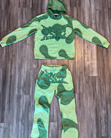 Fabricant de vêtements – Nouveauté Hiver : Survêtement Streetwear Rétro Effet Délavé et Usé avec Capuche Zippée, Imprimé STG, Appliqué et Brodé
