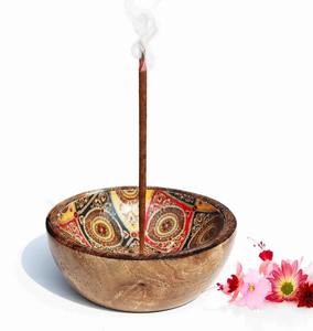 Brûle-encens en bois fait main avec mosaïque intérieure décorative, support pour bâtonnets d'encens, décoration d'intérieur, cadeau - Product Image 2